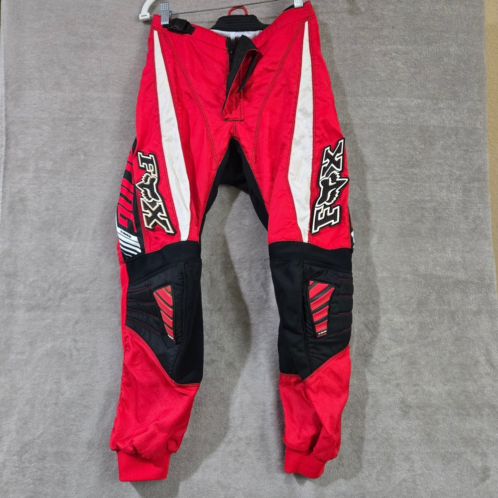 Fox Racing 180 Motocross Pants Men 30 Red Black White Moto Gear MX Biker Gear
